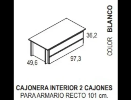 Cajonera interior para armario de puertas batientes CLEO