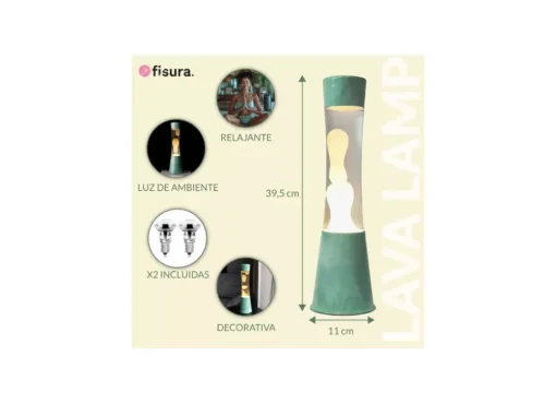 Lámpara de lava verde menta COLUMBA