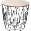 Mesa auxiliar con tapa de madera zig ZAG