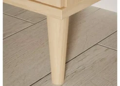 Mesita de 2 cajones haya y ratán CALABRIA